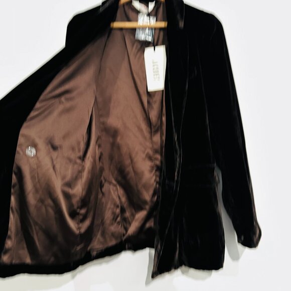 Sleeping with Jacques Jane Bond Brown Velvet Co-ord Set US4 Pants & Blazer Silk - Picture 8 of 16